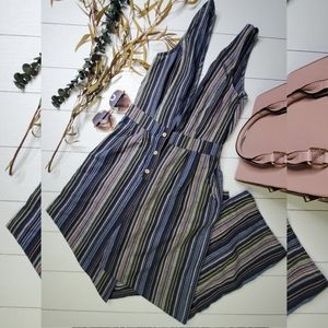 Striped Jumpsuit with Buttons